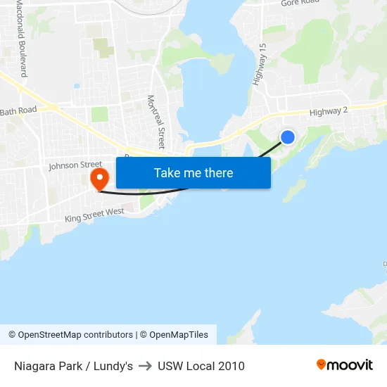 Niagara Park / Lundy's to USW Local 2010 map