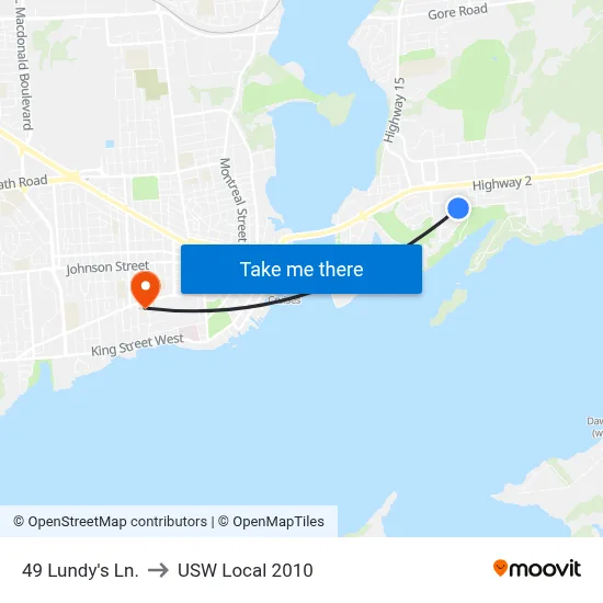 49 Lundy's Ln. to USW Local 2010 map