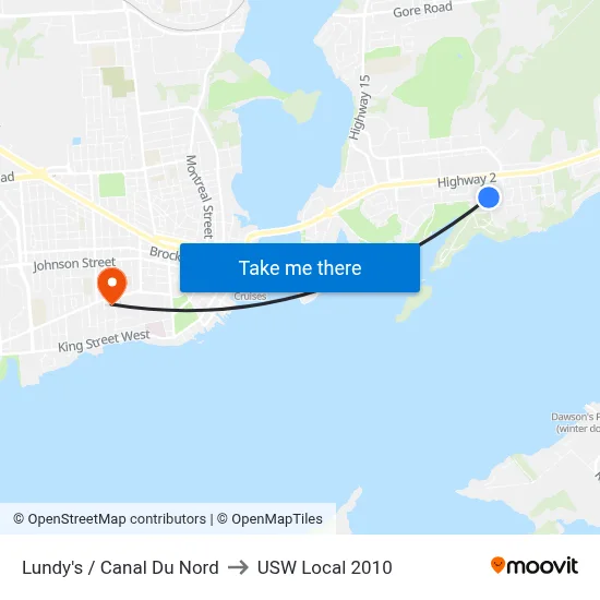 Lundy's / Canal Du Nord to USW Local 2010 map