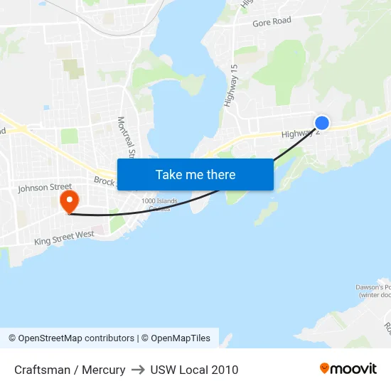 Craftsman / Mercury to USW Local 2010 map