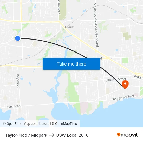 Taylor-Kidd / Midpark to USW Local 2010 map