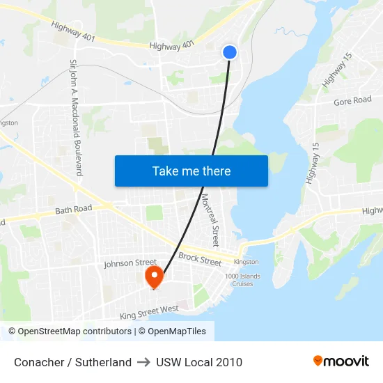 Conacher / Sutherland to USW Local 2010 map