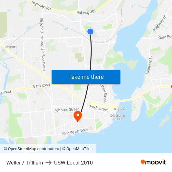 Weller / Trillium to USW Local 2010 map
