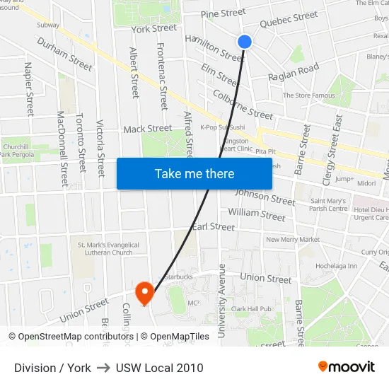 Division / York to USW Local 2010 map