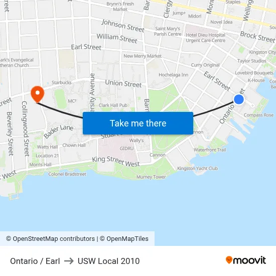 Ontario / Earl to USW Local 2010 map