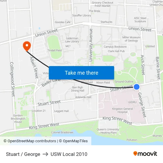Stuart / George to USW Local 2010 map