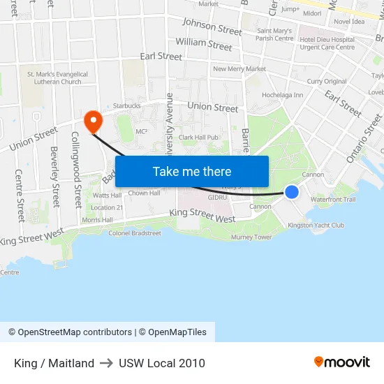 King / Maitland to USW Local 2010 map