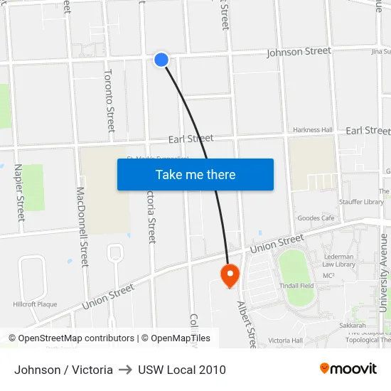Johnson / Victoria to USW Local 2010 map