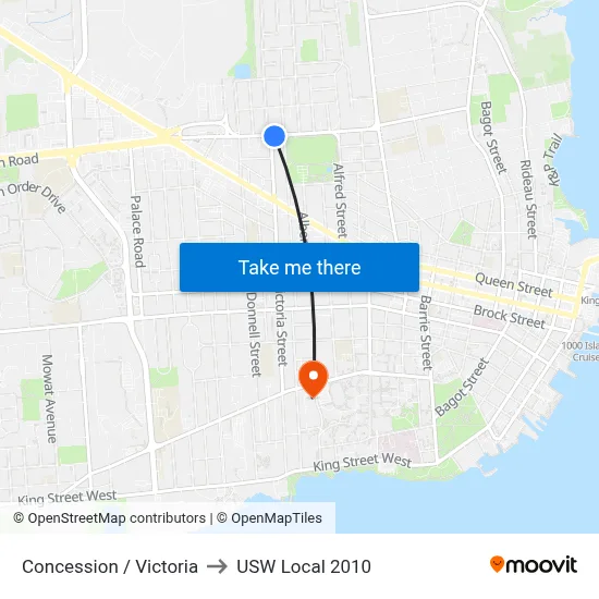 Concession / Victoria to USW Local 2010 map