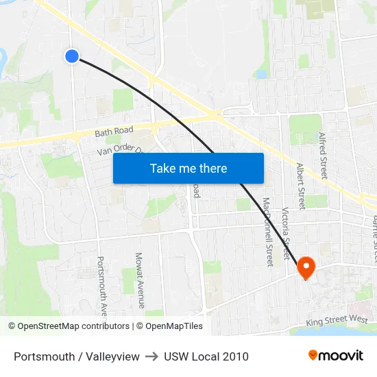 Portsmouth / Valleyview to USW Local 2010 map