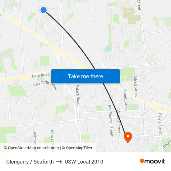 Glengarry / Seaforth to USW Local 2010 map