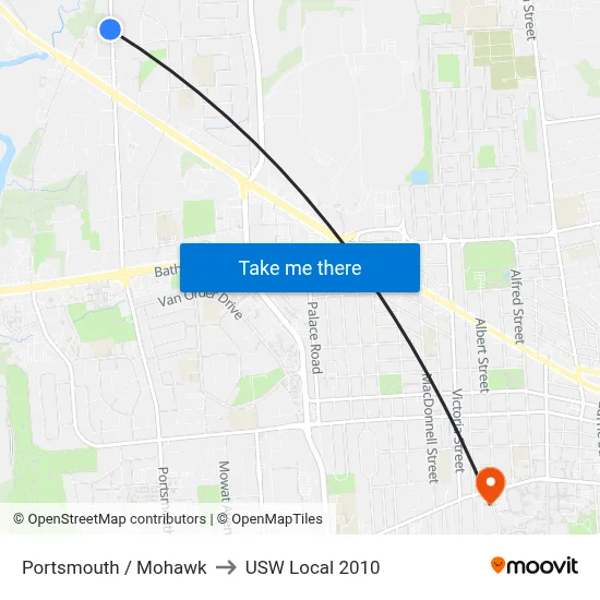 Portsmouth / Mohawk to USW Local 2010 map