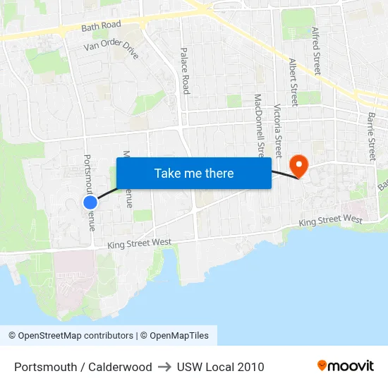 Portsmouth / Calderwood to USW Local 2010 map