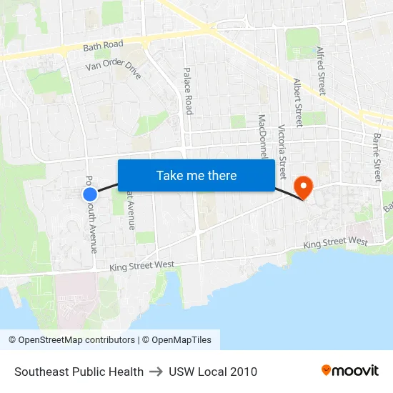 Southeast Public Health to USW Local 2010 map