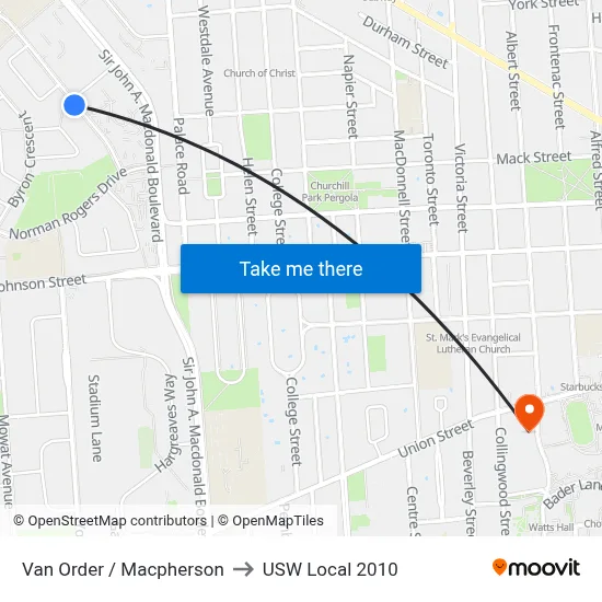 Van Order / Macpherson to USW Local 2010 map