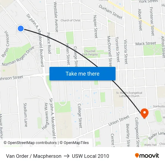 Van Order / Macpherson to USW Local 2010 map