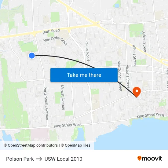 Polson Park to USW Local 2010 map