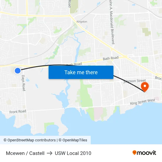 Mcewen / Castell to USW Local 2010 map