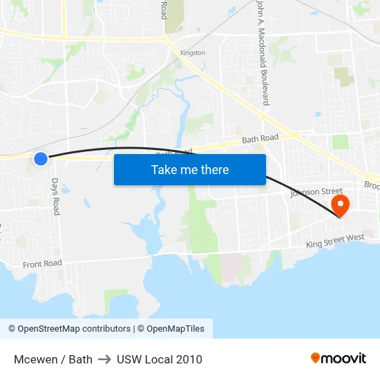 Mcewen / Bath to USW Local 2010 map