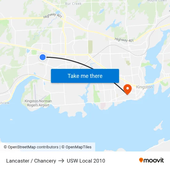 Lancaster / Chancery to USW Local 2010 map
