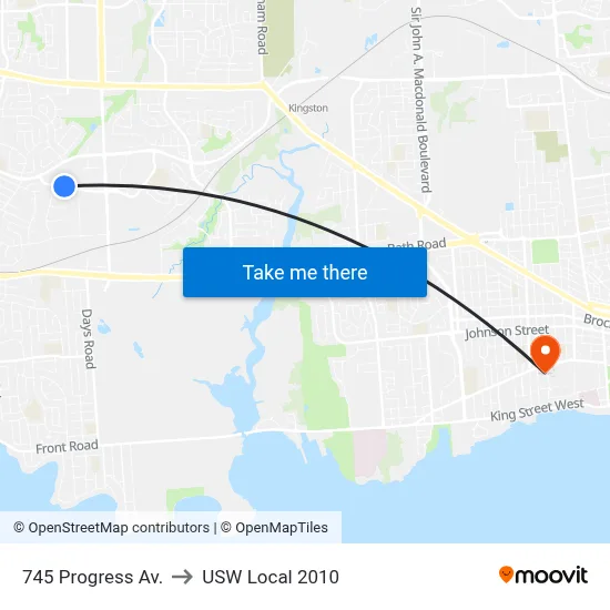 745 Progress Av. to USW Local 2010 map