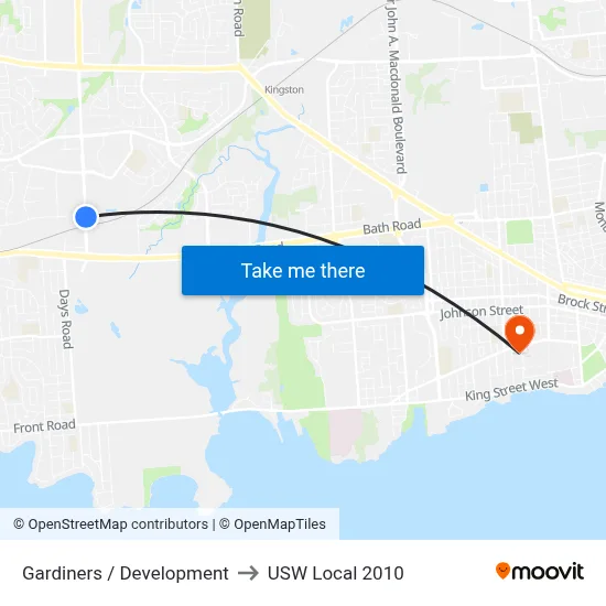 Gardiners / Development to USW Local 2010 map