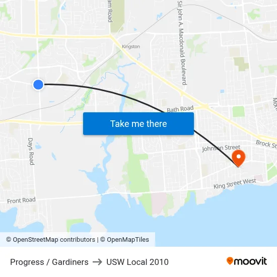 Progress / Gardiners to USW Local 2010 map