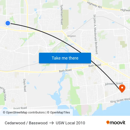 Cedarwood / Basswood to USW Local 2010 map