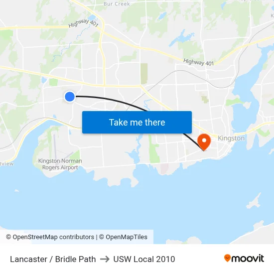 Lancaster / Bridle Path to USW Local 2010 map