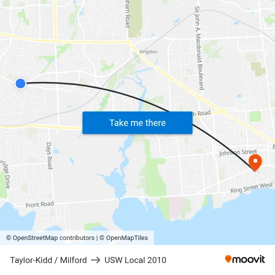 Taylor-Kidd / Milford to USW Local 2010 map