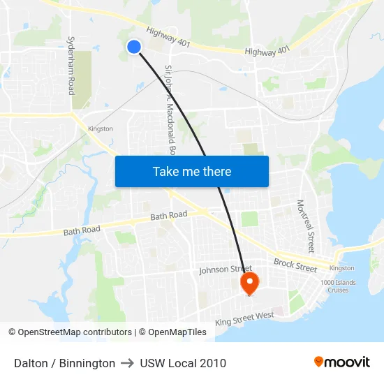 Dalton / Binnington to USW Local 2010 map
