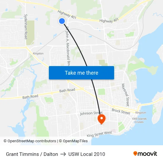 Grant Timmins / Dalton to USW Local 2010 map