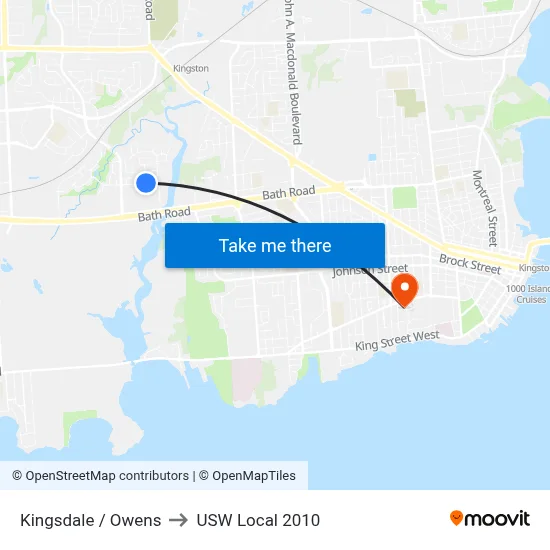 Kingsdale / Owens to USW Local 2010 map
