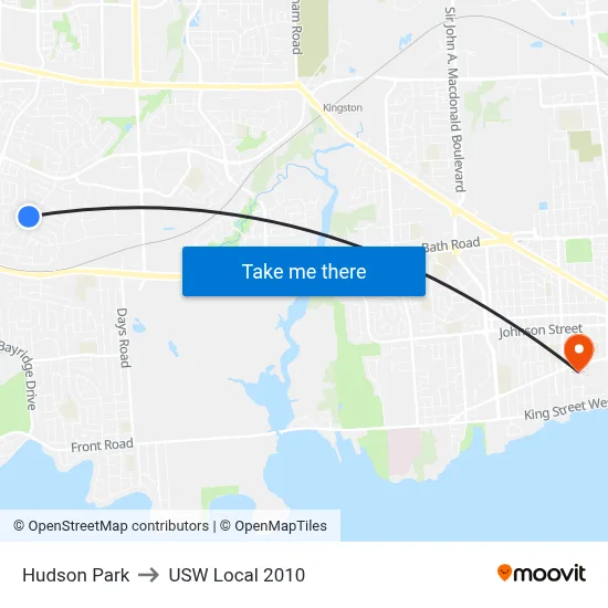 Hudson Park to USW Local 2010 map