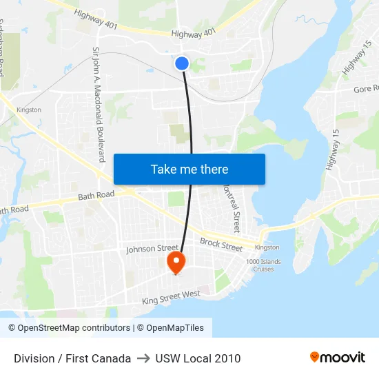 Division / First Canada to USW Local 2010 map