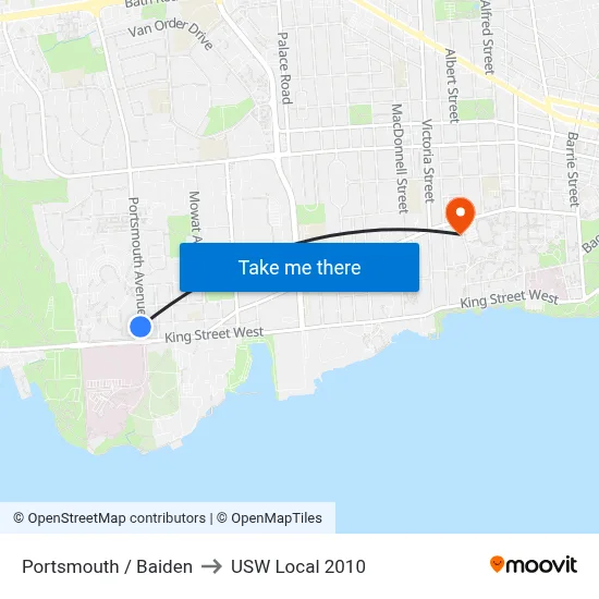 Portsmouth / Baiden to USW Local 2010 map