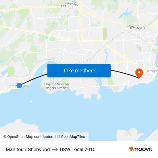 Manitou / Sherwood to USW Local 2010 map