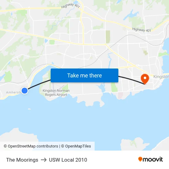 The Moorings to USW Local 2010 map