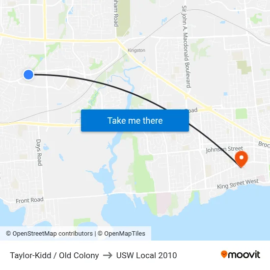 Taylor-Kidd / Old Colony to USW Local 2010 map