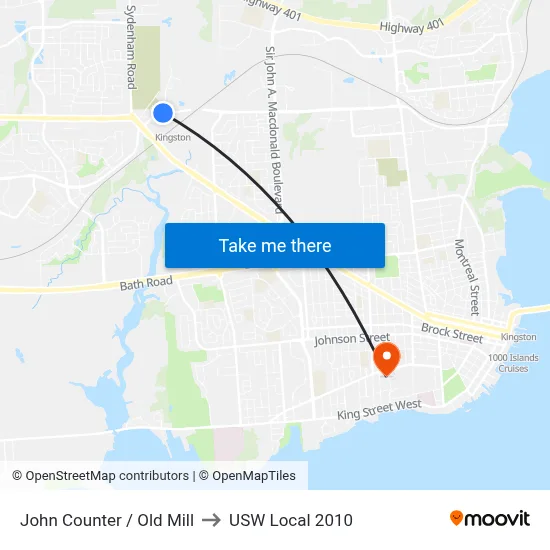 John Counter / Old Mill to USW Local 2010 map