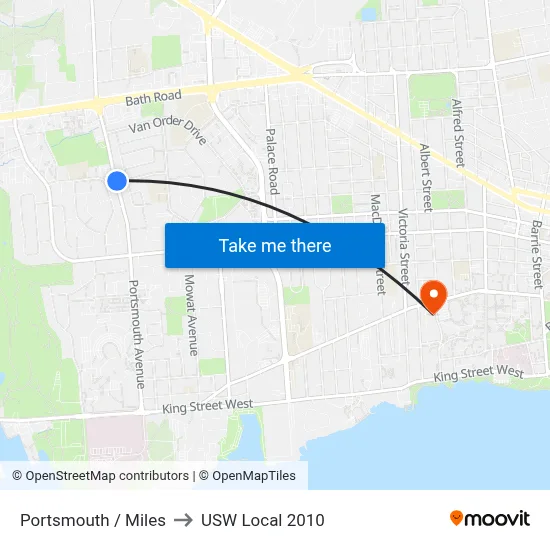 Portsmouth / Miles to USW Local 2010 map