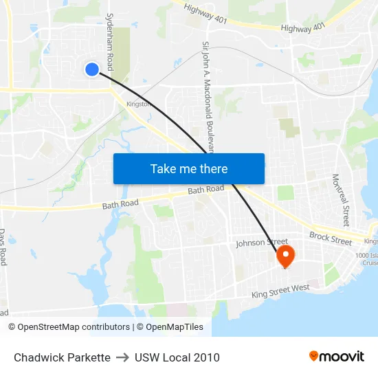 Chadwick Parkette to USW Local 2010 map