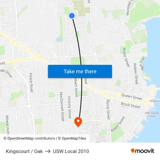 Kingscourt / Oak to USW Local 2010 map