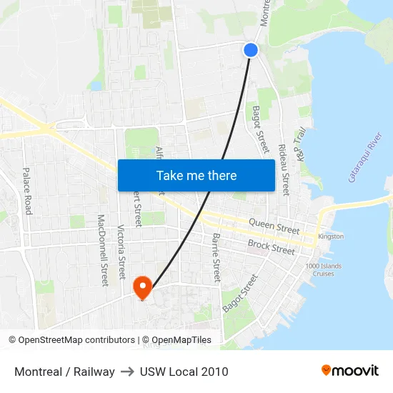 Montreal / Railway to USW Local 2010 map