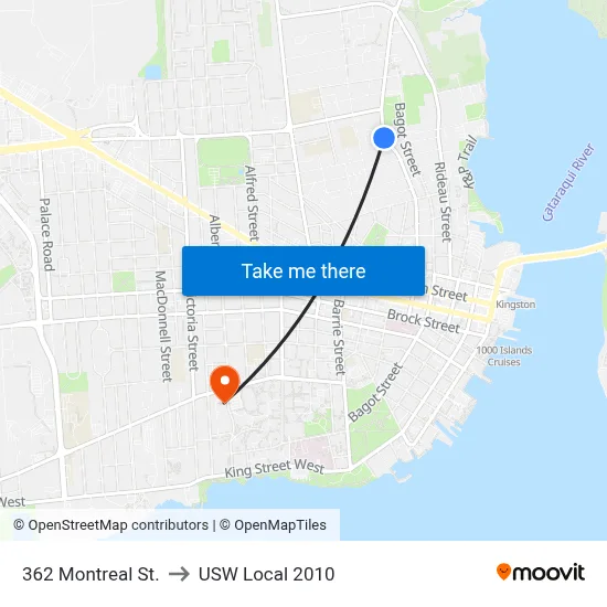 362 Montreal St. to USW Local 2010 map