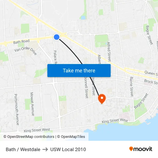 Bath / Westdale to USW Local 2010 map