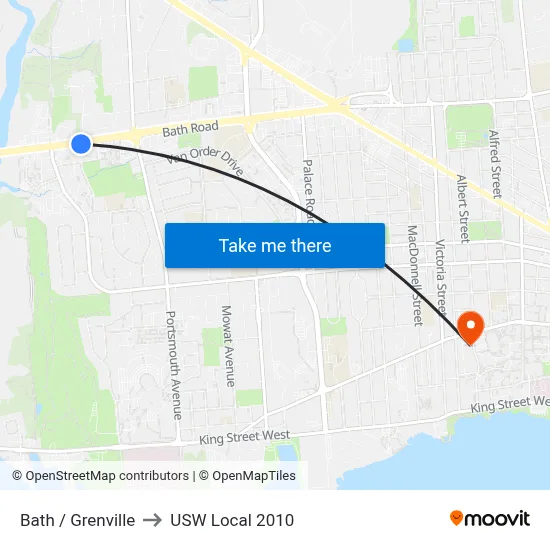 Bath / Grenville to USW Local 2010 map