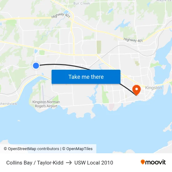 Collins Bay / Taylor-Kidd to USW Local 2010 map