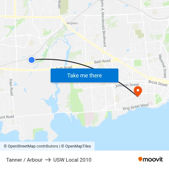 Tanner / Arbour to USW Local 2010 map