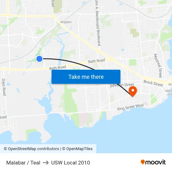Malabar / Teal to USW Local 2010 map
